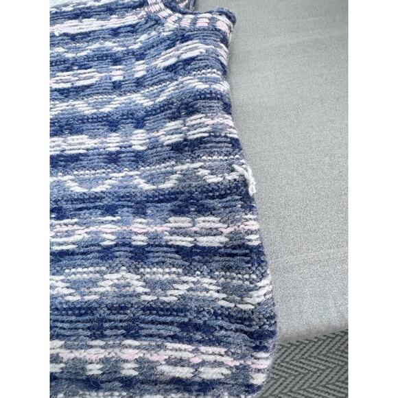 Large Multicolor Vneck Geometric Pattern Sleeveless Unisex Sweater Vest Vintage - Picture 5 of 7